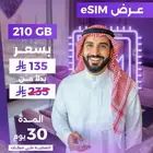 شريحه اكترونيه نت 210جيجا لمده اشهر