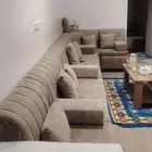 كنب حرف L نظيف جدا اربعه مراكي وثمان خداديات