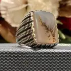 خاتم عقيق يمني شجري طبيعي