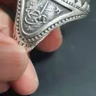 خاتم الفاطميه فضه كلاسيكي بحجر يشم منقوش على السوم