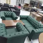 طقم كنب جلد فخم لون اخضر و كنب مكتبي كلو ألوان متوفر