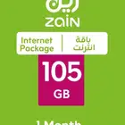 بطاقة زين مسبقة الدفع لشحن الانترنت 105 جيجا - لمدة شهر