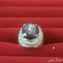 خاتم ياقوت نجمي طبيعي فريد - فضة رجالية