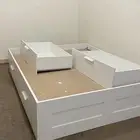 سرير جديد لون ابيض من ايكيا