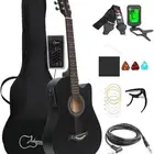 غيتار صوتي شعبي 6 سلاسل 38 انش مع حقيبة غيتار موالف اوتار