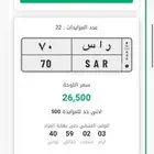لوحة مميزة ر ا س 70 مزاد منتهي بالبيع