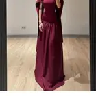 فستان بورغندي عودي