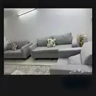 كنب استعمال نظييف وقماش سهل التنظيف لون رمادي يكفي سبعه