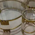 طاولة وسط كبيره مع 4 خدمه شبه جديده