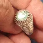 خاتم فضه زمرد طبيعي هندي