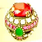 فخامة جديد فضة تحفة خاتم اصلي صب ثقيل جديد زخرفة رائعة