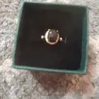 خاتم فضة استرلينى نسائى جديد محلى بفص اوبال اسود طبيعى