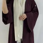 عباية بلاك بيري عنابي مع أكمام واسعه