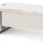 مكاتب لون ابيض بطاوله اجتماع ومكاتب عمل مشتركة