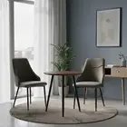 طقم طاولة مع شاي مع 2 كرسي بني