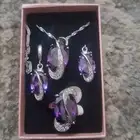 طقم فضة استرلينى نسائى جديد عيار 925 محلى بالاماسيست الطبيعى