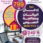 دورة إدخال البيانات ومعالجة النصوص (معتمدة)