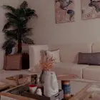 مجلس ارضي كنب مع طاولات والستارة