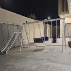 مراجيح حديد وطني - طقم مراجيح حديدية وزحاليق بعدة اشكال