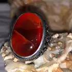 خاتم عقيق يماني تجميع عده خامات كرزي وزعفراني 3D وشجري