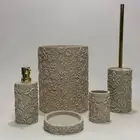 اكسسوارات حمامات طقم حمامات مكون من 5 قطع بديل الرخام