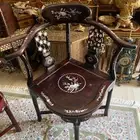 طقم كنب انتيك صيني فكتوري عريق مطعم بالصدف على خشب الورد