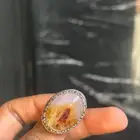 خاتم عقيق فضه رجالي