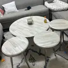 طاولة وسط و4 طاولات صغيرة رخام