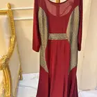 جلابية بدون استعمال احمر وذهبي