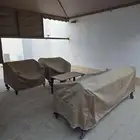 مركاز جلسة خارجية كراسي حديد مع كفرات وأغطية