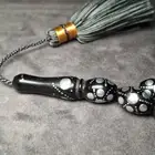 مسباح ابانوس بيض حمام اسود انتيك تطعيم فضه