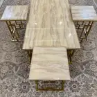 طقم طاولات رخام واستيل