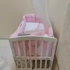 سرير اطفال خشبي لون ابيض 120  60 سم