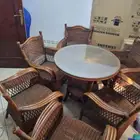 تم البيع طاولة جلسة كراسي خشب