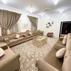 كنب مجلس رجال نظيف مع2 ستارة طاوله كبيره مع 6 طاولات خدمه