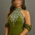 فستان سهرة اخضر زيتي فخم