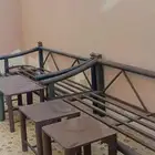 كراسي جلسه خارجيه حديد مع طاولتين