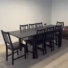 طاولة إيكيا قابلة للتكبير والتصغير مع 8 كراسي