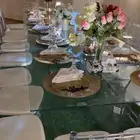 تأجير كراسي طاولات طعام بأنواعها زجاج مستطيلة ودئريه وخشب