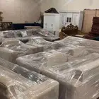 طقم كنب 7 قطع بيج بحالة نظيفة