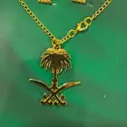 للبيع سلسال طقم سلسال وحلق سيفين ونخله بديل الذهب