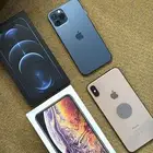 جهازين ايفون اكس اس ماكس 256 و 12 برو ازرق محيطي 128