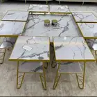 طاولة قهوه مع 8 طاولات خدمه