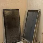 2ابواب خشب 2شباك الامنيوم زجاج لبيع