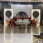 ديكور كوشه مع قوس ورد مع مرايه مع ممر خارجي مع استند إسم مع