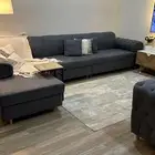 طقم كنب L مع قطعة جانبية نظيف و شبه جديد