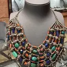 عقد انتيك نادر   أحجار كريمة (فيروز  مرجان  لازورد)