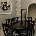 طاولة طعام 10 كراسي شبه جديده
