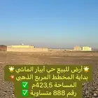 أرضية للبيع 423م بداية مخطط أبيار الماشي الذهبي موقع ممتاز