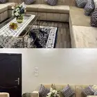 اثاث للبيع ( كنب   ستارة   طاولة ضيافة   فرش   المكيف )